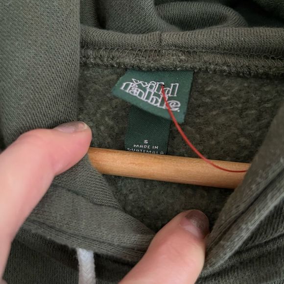 Army Green Cropped Sweatshirt Hoodie Womans Small - Picture 3 of 5